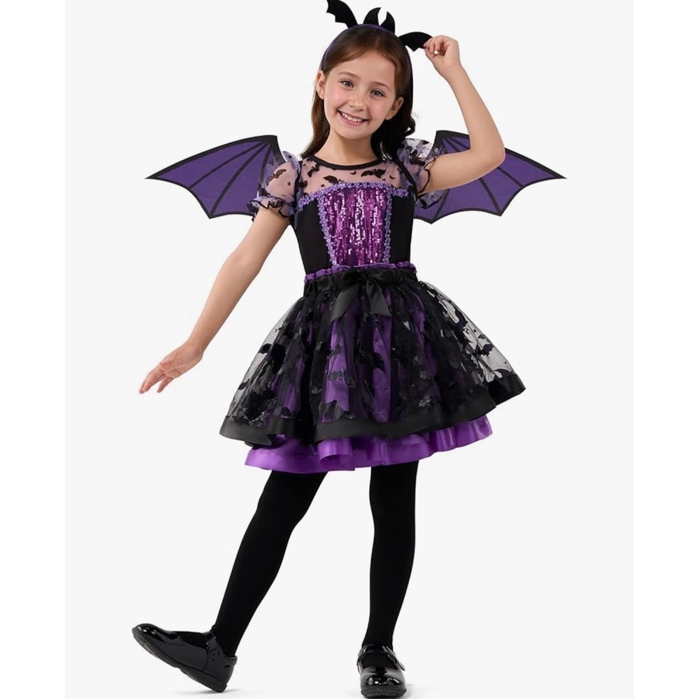NEW Spooktacular Creations Girls 5-6 Yrs Bat Halloween Costume‎ Dress